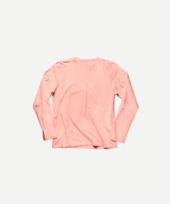 Pembe Uzun Kollu Vintage Pamuklu Tişört